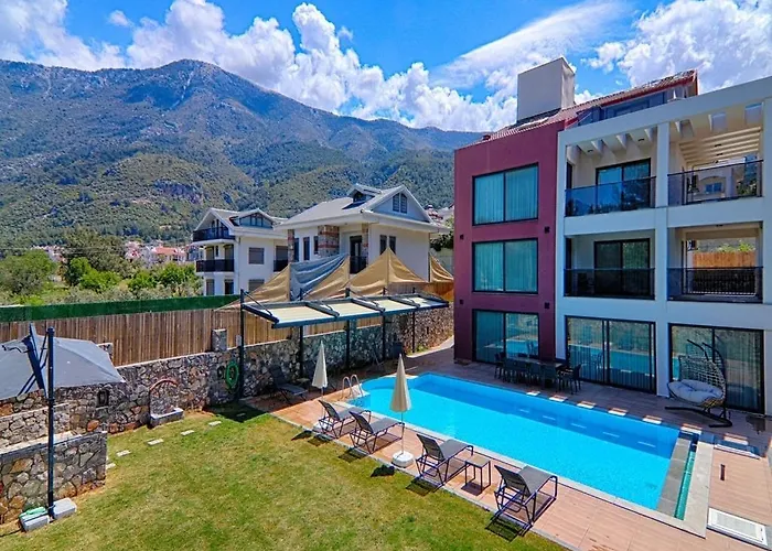 Villa Private Luxury With Large Pool, Jacuzzi And Barbecue In Oeluedeniz *