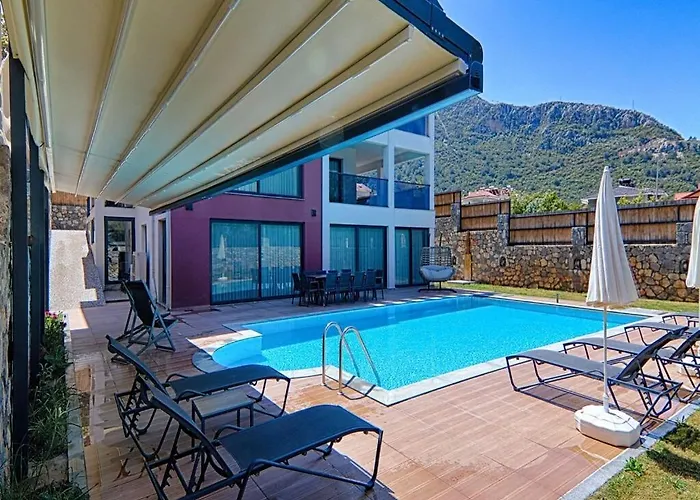Villa Private Luxury With Large Pool, Jacuzzi And Barbecue In Oeluedeniz Fethiye