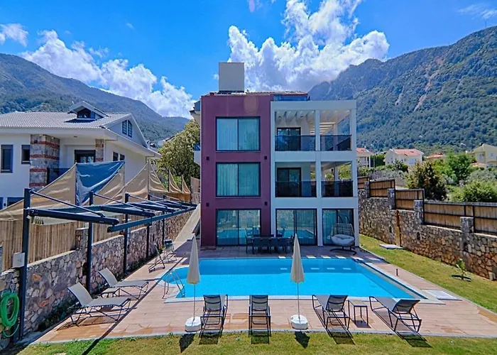 Private Luxury With Large Pool, Jacuzzi And Barbecue In Oeluedeniz * Fethiye