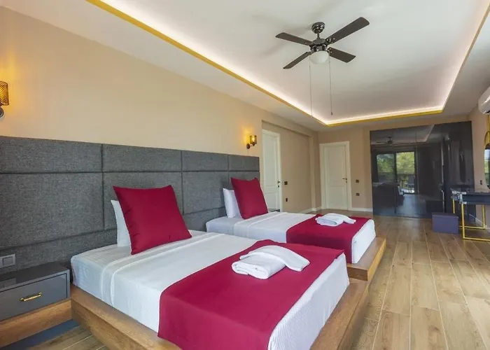 Villa Private Luxury With Large Pool, Jacuzzi And Barbecue In Oeluedeniz *