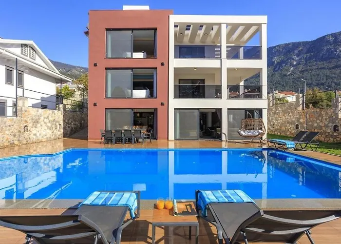 Private Luxury With Large Pool, Jacuzzi And Barbecue In Oeluedeniz * Fethiye