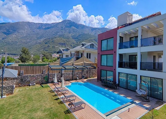 Private Luxury With Large Pool, Jacuzzi And Barbecue In Oeluedeniz Fethiye