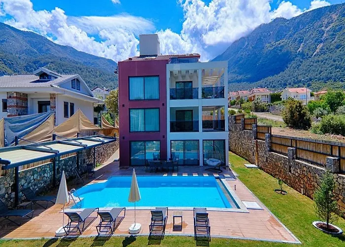 Private Luxury With Large Pool, Jacuzzi And Barbecue In Oeluedeniz Villa Fethiye